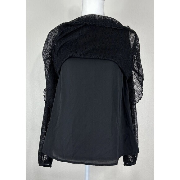 Ro & De Black Lace Cold Shoulder Blouse Size Medium - Picture 12 of 12
